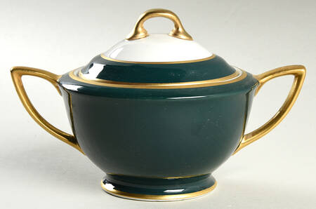 Countess Madison Teal Green Sugar Bowl & Lid