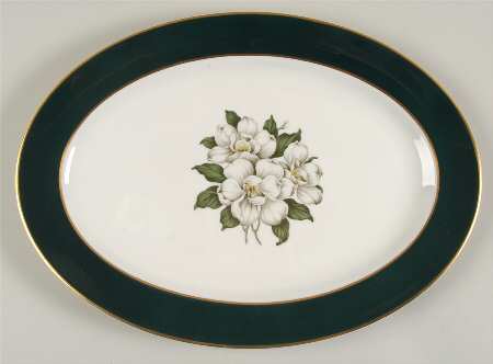 Countess Madison Teal Green 15" Oval Serving Platter