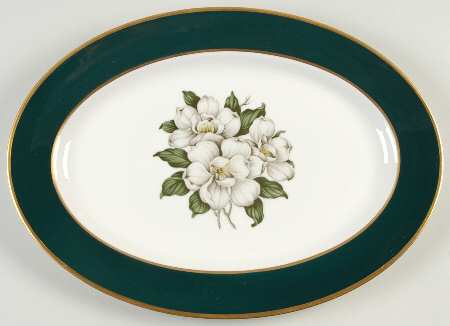 Countess Madison Teal Green 13" Oval Serving Platter