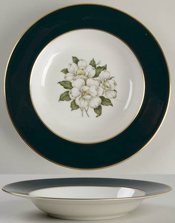 Countess Madison Teal Green Rim Soup Bowl