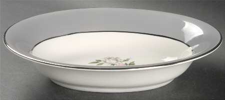 Countess Margaret Rose Gray (Platinum Trim) 10" Oval Vegetable Bowl