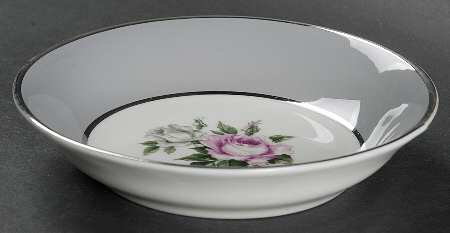 Countess Margaret Rose Gray (Platinum Trim) Fruit/Dessert (Sauce) Bowl