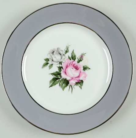 Countess Margaret Rose Gray (Platinum Trim) Salad Plate