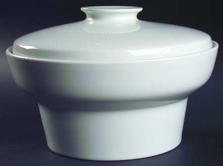 Contempri White Round Covered Vegetable