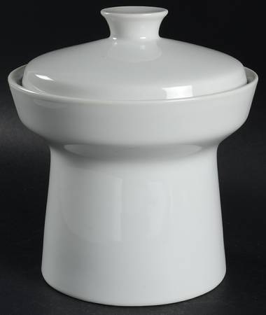 Contempri White Cookie Jar & Lid