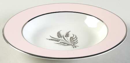 Countess Silver Wheat Pink Rim Soup Bowl