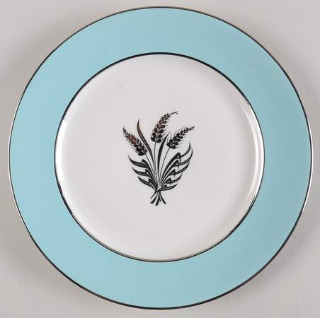 Countess Silver Wheat Turquoise Salad Plate