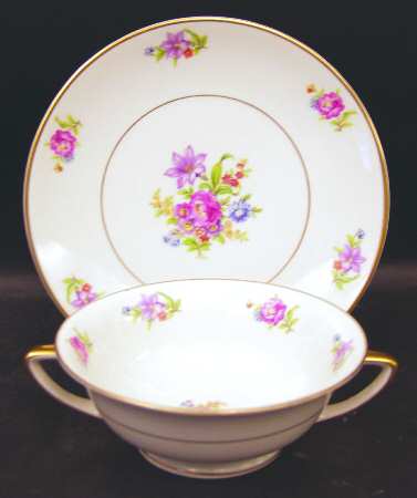Deanna Footed Cream Soup Bowl & Saucer Set