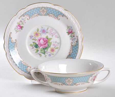 Duchess of Kent (Pearl Edge) Cream Soup Bowl & Saucer Set