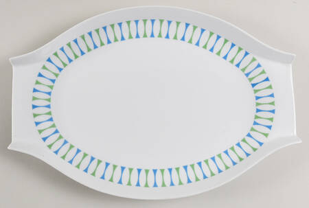 Eclipse Blue and Green 15" Oval Serving Platter