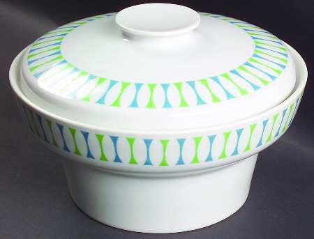 Eclipse Blue and Green Round Covered Vegetable