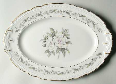 Fleur De Blanc 13" Oval Serving Platter