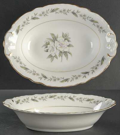 Fleur De Blanc 10" Oval Vegetable Bowl