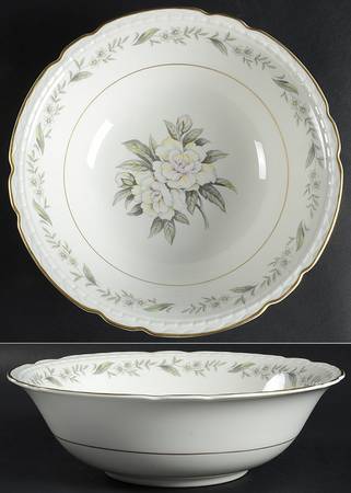 Fleur De Blanc 9" Round Vegetable Bowl