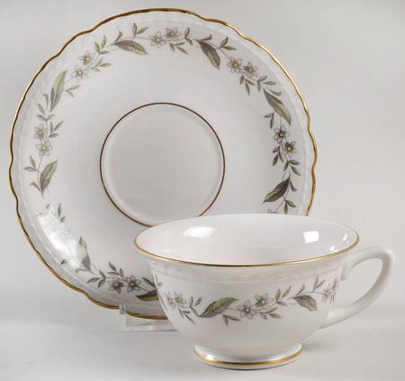 Fleur De Blanc Footed Cup & Saucer Set