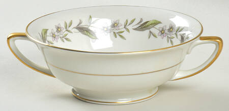 Gardenia Footed Cream Soup Bowl
