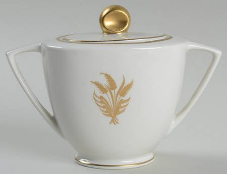 Golden Wheat Sugar Bowl & Lid