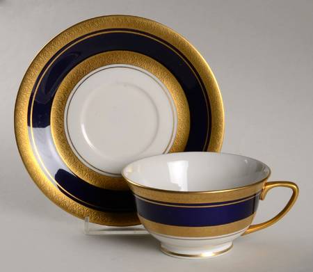 Imperial Cobalt Footed Cup & Saucer Set