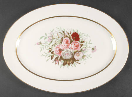 Lady Lee (Gold Trim) 15" Oval Serving Platter