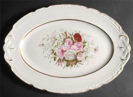 Lady Lee (Gold Trim) 15" Oval Serving Platter