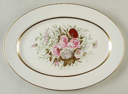 Lady Lee (Gold Trim) 13" Oval Serving Platter