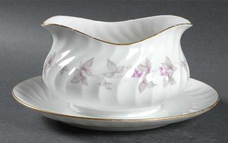 Lilac Time Gravy Boat with Attached Underplate
