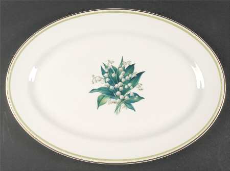 Lily of The Valley 15" Oval Serving Platter