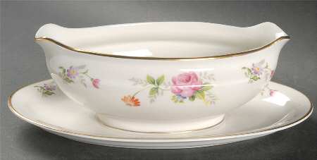 Lord Patterson (Smooth Edge) Gravy Boat with Attached Underplate