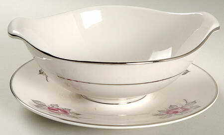 Margaret Rose Gravy Boat with Attached Underplate