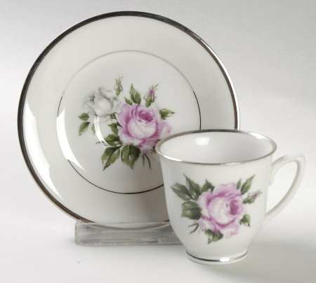 Margaret Rose Footed Demitasse Cup & Saucer Set