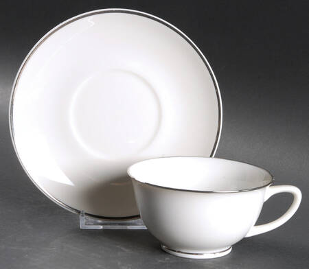 Moderne (Platinum Trim) Footed Cup & Saucer Set