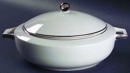 Moderne (Platinum Trim) Round Covered Vegetable