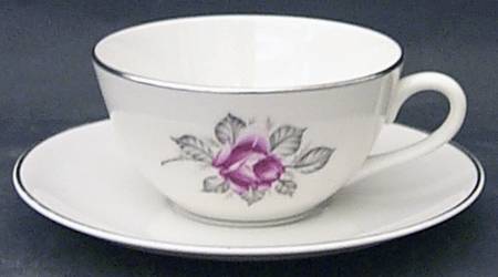 Normandy Rose Flat Cup & Saucer Set