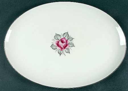 Normandy Rose 15" Oval Serving Platter