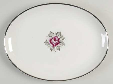 Normandy Rose 13" Oval Serving Platter