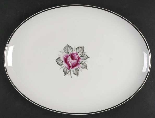 Normandy Rose 11" Oval Serving Platter