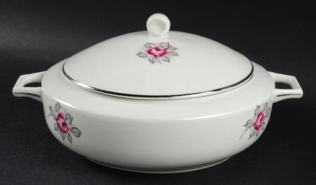 Normandy Rose Round Covered Vegetable