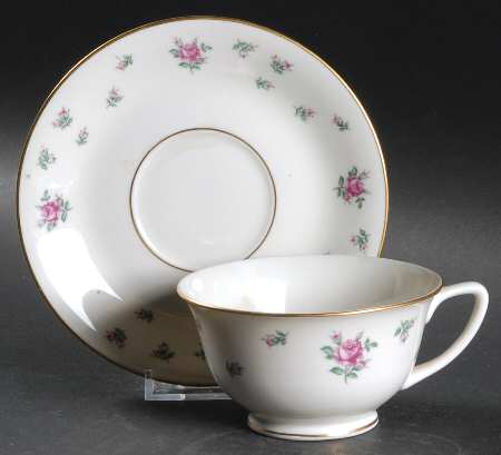 Rambler Rose Footed Cup & Saucer Set
