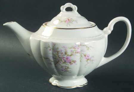 Sandra (Gold Trim) Teapot & Lid