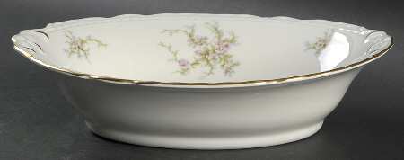 Sandra (Gold Trim) 10" Oval Vegetable Bowl