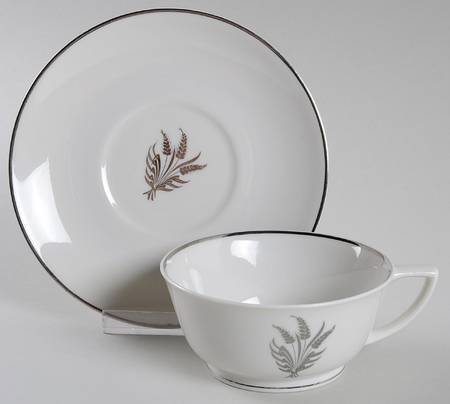 Silver Harvest Footed Cup & Saucer Set
