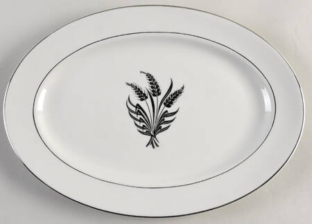 Silver Wheat White 13" Oval Serving Platter