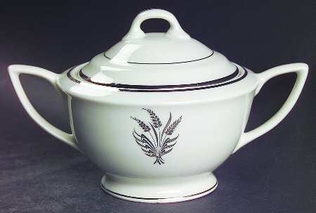 Silver Wheat White Sugar Bowl & Lid