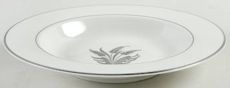 Silver Wheat White Rim Soup Bowl