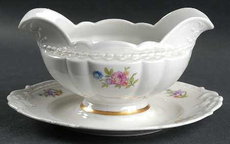 Victorian Gravy Boat with Attached Underplate