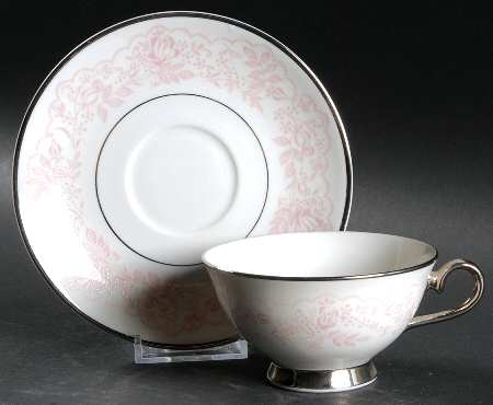 Wedding Lace Footed Cup & Saucer Set
