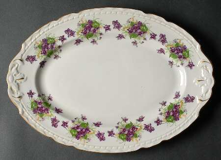 Woodland Violets 14" Oval Serving Platter