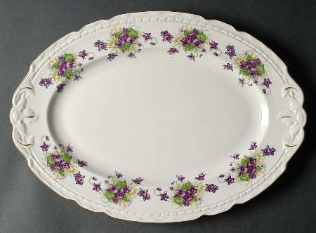 Woodland Violets 15" Oval Serving Platter