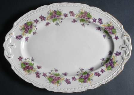 Woodland Violets 13" Oval Serving Platter