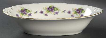Woodland Violets 10" Oval Vegetable Bowl